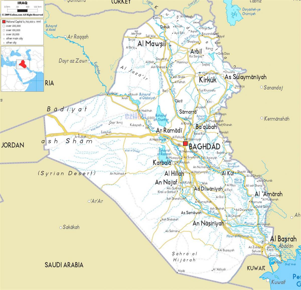 מפה של עיראק הנהר.
